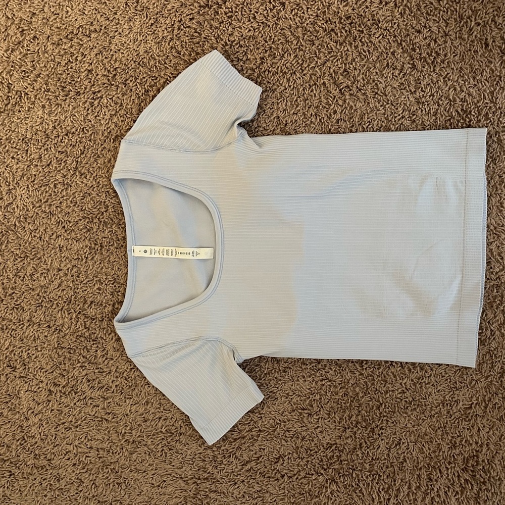 Lululemon Athletica Sky Blue Ribbed Tee